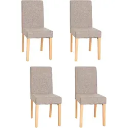 4er-Set Esszimmerstuhl Littau - Textil grau mit hellen Beinen - Stühle für Esszimmer, Wohnzimmer und Küche, gepolstert und mit abgerundeten Ecken für hohen Sitzkomfort und Sicherheit. Belastbarkeit bis 135 kg, stilvolles Design aus Massivholz.