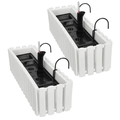 Blumentopf Balkonkasten für Balustrade Terrasse Blumen Weiß 60cm