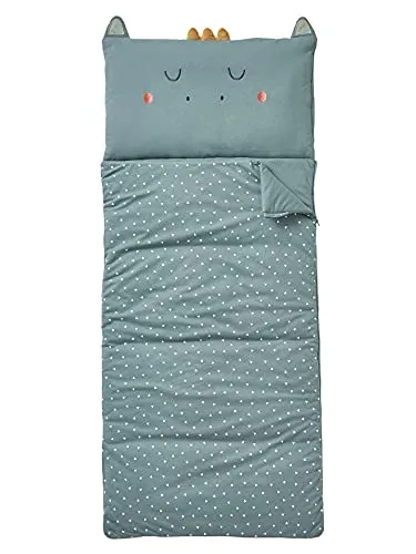 VERTBAUDET Kinder Schlafsack Drache grün ONE Size - Bequemer Schlafsack mit niedlichem Drachen-Design, ideal für süße Träume. Inklusive praktischen Aufbewahrungsbeutel für unterwegs.