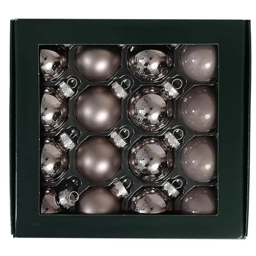 Kleine Baumkugeln aus Glas Ø 2 cm/2,5 cm/3 cm in grau von Annastore