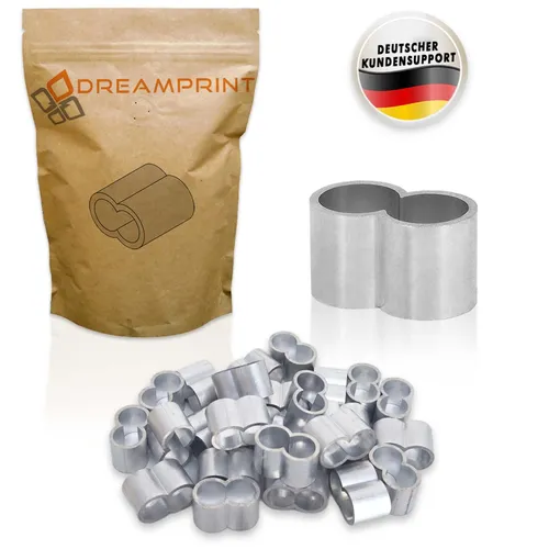 Dreamprint 30x Seilklemmen Set 12mm Pressklemmen, Würgeklemmen, Tauwerkklemme