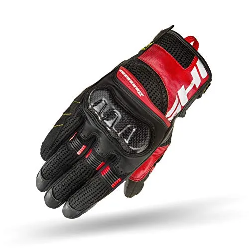 SHIMA X-BREEZE 2 RED - Sommer Herren Motorradhandschuhe - Motorradhandschuhe mit atmungsaktivem Mesh und Leder, ideal für heiße Sommertage. Ausgestattet mit Carbonfaserprotektoren und Touch-Funktion für Sicherheit und Komfort.