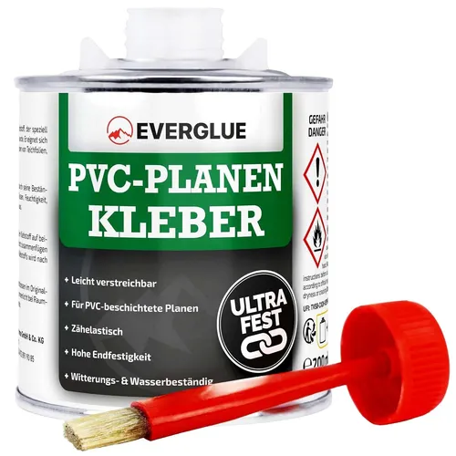 Everglue Klebstoff Everglue Gewebeplanenkleber Quellschweißmitte 200ml Pinseldose, (1-tlg), Pinseldose