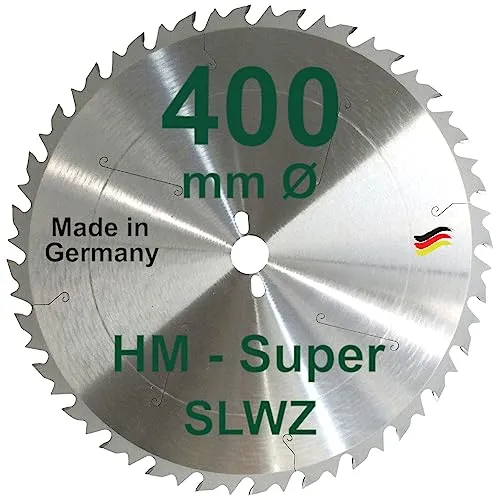 HM Sägeblatt 400 x 30 mm SUPER-LWZ Hartmetall Präzision Kreissägeblatt S-LWZ Wechselzahn mit Spanabweiser Sägen mit Wippsäge Tischkreissäge Kreissäge Kappsäge Gehrungssäge Brennholzsäge Tischsäge SLWZ