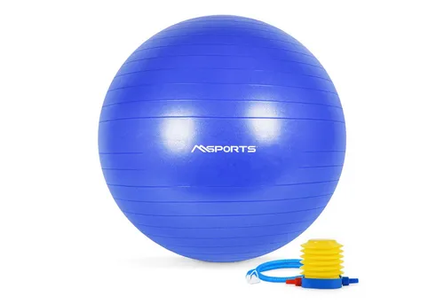 MSports® Gymnastikball Gymnastikball Anti Burst inkl. Pumpe + Workout App