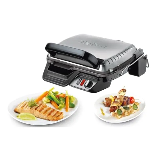Tefal Kontaktgrill 2in1 GC3050 - Aufklappbarer Tischgrill BBQ mit 1200 cm Grillfläche, regelbarer Thermostat für vielseitiges Grillvergnügen und einfache Reinigung