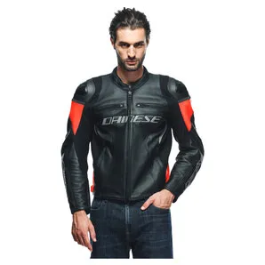 Dainese Racing 4 Lederjacke schwarz, 50 in rot von Dainese