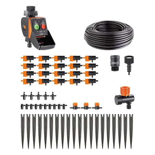 Claber Timer Kit 20 Pratico, automatische Tropfbewässerungsanlage - Micro-Drip-Bewässerungssysteme, ideal für präzise Bewässerung mit Zeitschaltuhr für müheloses Gießen Ihrer Pflanzen.