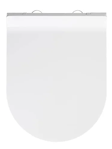 WENKO WC-Sitz Habos mit Absenkautomatik - Hochwertiger Toilettensitz aus langlebigem Thermoplast, mit Easy-Close Absenkautomatik für leises Schließen und Fix-Clip Hygiene-Befestigung für einfache Reinigung.