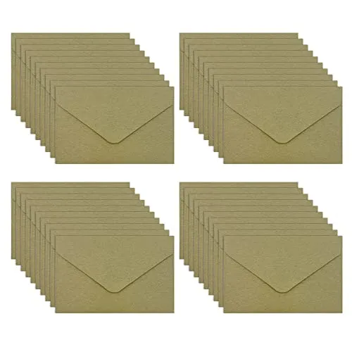 UMCHU 40 Stück 10.5 * 7cm Kraftpapier Umschläge,Klassische Umschläge,Briefumschläge mit spitzer Klappe,für Gruß- und Glückwunschkarten, Einladungskarten(Grasgrün)