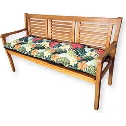 4L Textil Sitzkissen Palettenkissen Gartenpolster Bankkissen Bankpolster Polsterauflage Auflage für Gartenbank (120x40 cm, Blumen Grün) - Grün