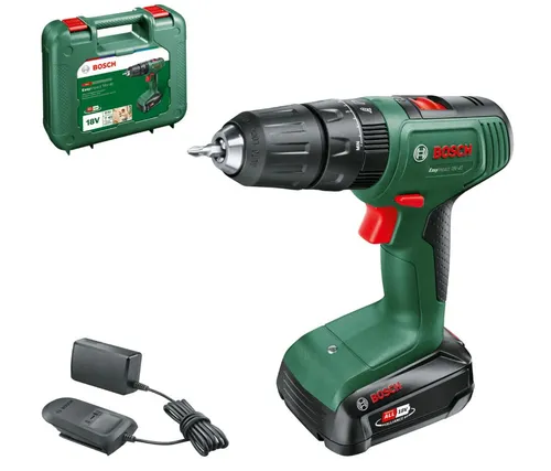 Bosch Akku-Schlagbohrschrauber EasyImpact 18V-40 - 18V 2,0Ah, mit Akku und Ladegerät, ideal für vielseitiges Schrauben und Bohren in Holz, Metall und Mauerwerk