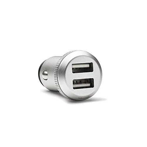 Volkswagen 000051443D Ladeadapter USB dual 12V Steckdose Ladegerät Aluminium