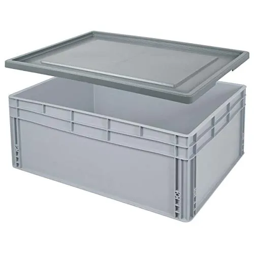 BRB Eurobox 800x600x320 mm, 130 Liter - Industriequalität Aufbewahrungsbehälter mit Stülpdeckel, lebensmittelecht und hygienisch, ideal für Lagerung und Transport in Industrie und Handwerk.
