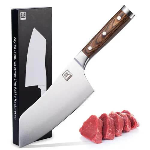 Zayiko Hackmesser 19,00 cm Klinge - Scharfes Küchenmesser für Profis - Küchenmesser mit hochwertiger Edelstahlklinge, ideal für präzises Hacken und Schneiden, perfekt für Hobby- und Profiköche.