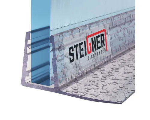 STEIGNER Duschdichtung 30cm Gerade PVC Ersatzdichtung für Dusche, L: 30 cm, (1 Stück Packung, Einzeldichtung), Glasstärke 6/7/ 8 mm Model: UK02