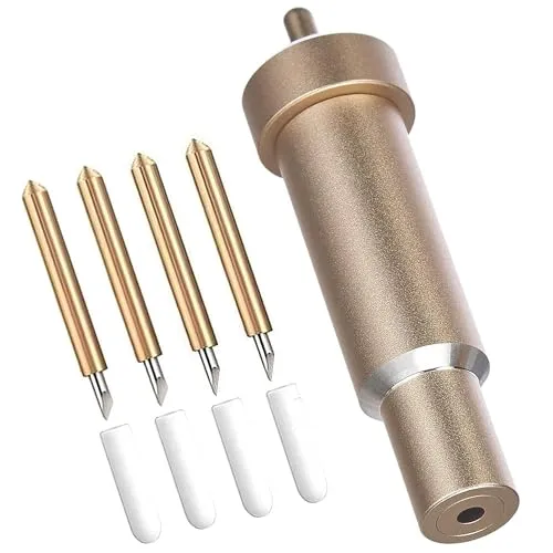 Premium Feinschnittklinge + Gehäuse, Ersatzklingen Kompatibel mit Cricut Explore Air/Air 2/Maker 3 (2 Cricut Messer), Gold
