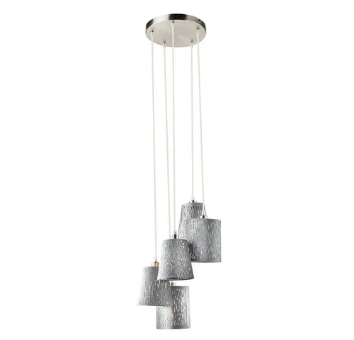 Pendelleuchte Hängelampe mit Dekorstanzungen - Moderne Hängeleuchte aus Metall und Samt, Ø35cm, mit 5 E14 Fassungen für individuelle Lichtgestaltung – ein echter Blickfang für Wohnzimmer und Esszimmer.