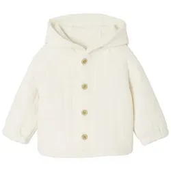 vertbaudet Strickjacke Gesteppte Baby Sweatjacke mit Kapuze weiß 71