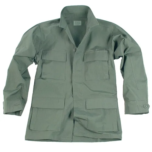 Feldjacke US BDU Ripstop Oliv XL - Funktionsjacke aus strapazierfähigem Ripstop-Baumwollmaterial, ideal für Outdoor-Aktivitäten und militärischen Stil, in oliv und Größe XL.