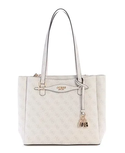 GUESS Katya Multi Comp Tote Handtasche - Damentaschen mit stilvollem Logo-Design, ideal für Freizeit und Shopping, aus hochwertigem Polyurethan in elegantem Elfenbein.
