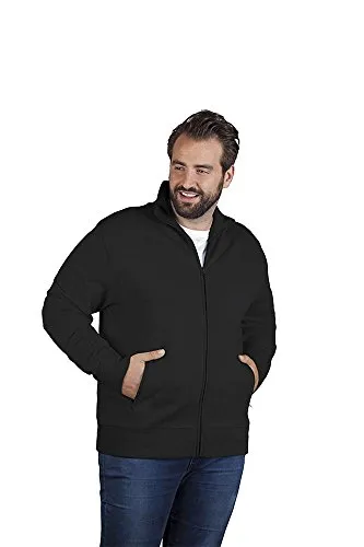 Stehkragen Zip Jacke Plus Size Herren, Schwarz, 4XL - Funktionsjacke für Herren in Plus Size, mit bequemer, weich gebrushtem Innenseite und praktischen Fronttaschen – ideal für Sport und Alltag.