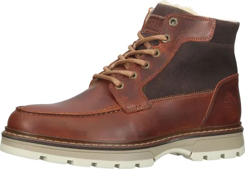 Bullboxer Stiefelette Leder/Textil - Braun - 43 - Stylische und bequeme Stiefelette von Bullboxer, ideal für die Freizeit. Mit Warmfutter und herausnehmbarer Decksohle bietet sie höchsten Tragekomfort und passt sich perfekt an.