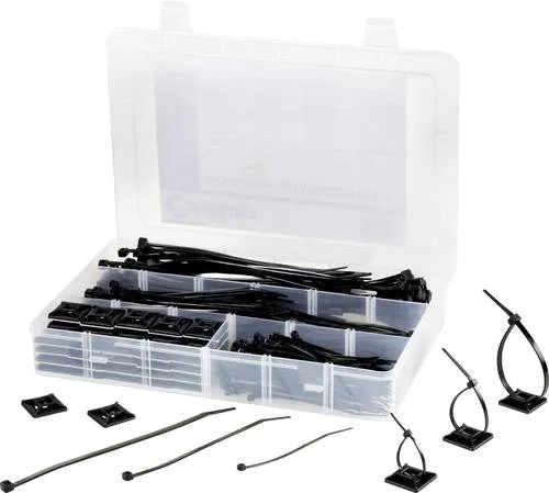 TRU COMPONENTS EPR-350UV Kabelbinder-Sortiment - 100 x 2.5 mm, 142 x 3.2 mm, 190 x 4.8 mm, hochwertig und vielseitig für jeden Einsatz