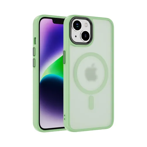 Magsafe Handy Hülle für Apple iPhone 14 Grün Cover Case Bumper Schutz magnetisch