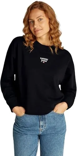 Tommy Jeans Damen TJW ESSENTIAL LOGO 1 CREW EXT DW0DW18776, Black (Black), 5XL