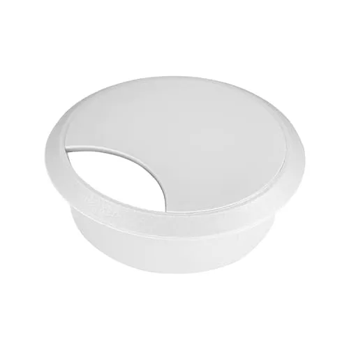 cyclingcolors 1x Kabeldurchführung 70mm Möbel Büro Kabeldurchlass Kabelführung Kabelauslass Kabeldose Kunststoff (Weiß)