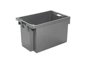 Drehstapelbehälter aus HDPE, Volumen 60 l, Wände und Boden geschlossen, grau kaiserkraft