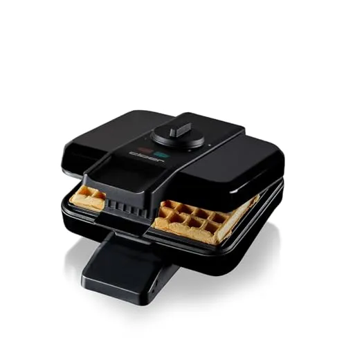 Cloer 1420 Brüsseler Waffeleisen – Doppeltes Waffelvergnügen - Genieße perfekt gebräunte belgische Waffeln mit dem Cloer 1420 Waffeleisen. Mit stufenlosem Bräunungsregler und hochwertiger Antihaftbeschichtung für einfaches Backen und Reinigen. Platzsparend und ideal für jeden Anlass!