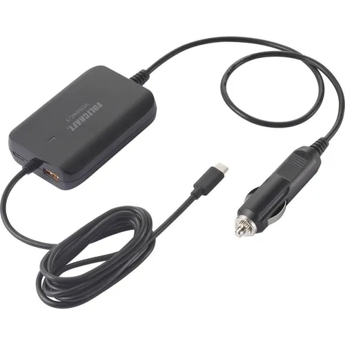 Voltcraft VC100WC-3 USB Ladegerät 100 W - Kfz-Handyladegerät mit 3 Anschlüssen, einschließlich USB-C Power Delivery für schnelles Laden bis zu 100 W - ideal für moderne Geräte unterwegs.