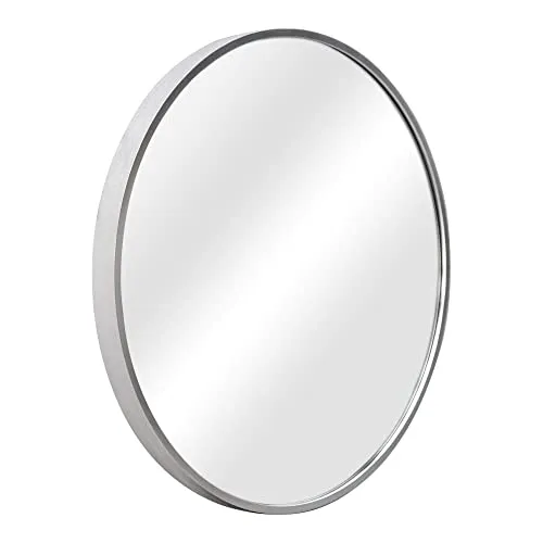 [en.casa] Wandspiegel Modugno 50 cm - Eleganter Badspiegel mit Aluminiumrahmen - Dekorativer Wandspiegel für Bad, Flur oder Schlafzimmer. Mit 50 cm Durchmesser und zeitlosem Design ideal zum Frisieren und Schminken. Rückseitige Aufhängung für einfache Montage.