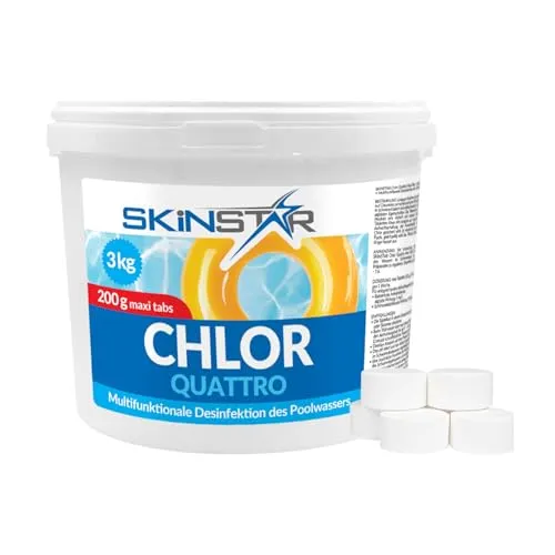 SkinStar Chlorgranulat schnelllöslich für Schockchlorung - Chlor für Poolpflege, sorgt für schnelle Desinfektion und hygienisches Wasser, schützt vor Bakterien & Viren.