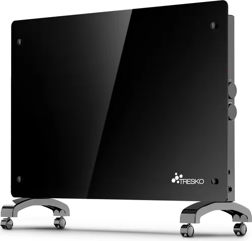 TRESKO Glaskonvektor Elektroheizung 2000W mit WiFi - Leistungsstarker Konvektor für gezielte Wärme, ideal für Badezimmer. Instand-Heat-Technologie sorgt für sofortige Wärme, auch geräuscharm im Einsatz.