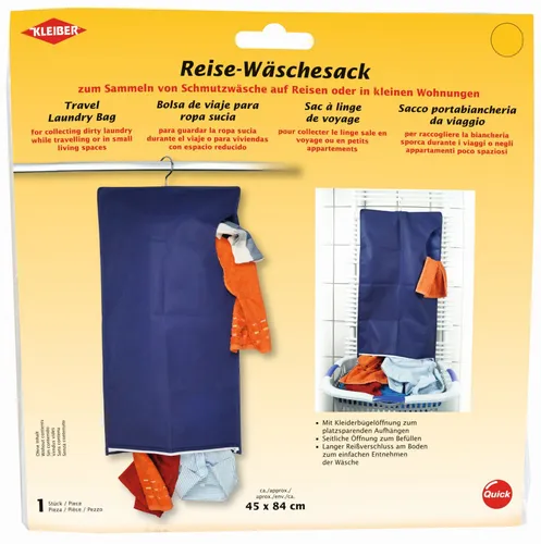 KLEIBER Reise-Wäschesack blau 450 x 840 mm - Praktischer Wäschesack für Reisen, ideal zur Aufbewahrung von schmutziger Wäsche und platzsparend im Gepäck.