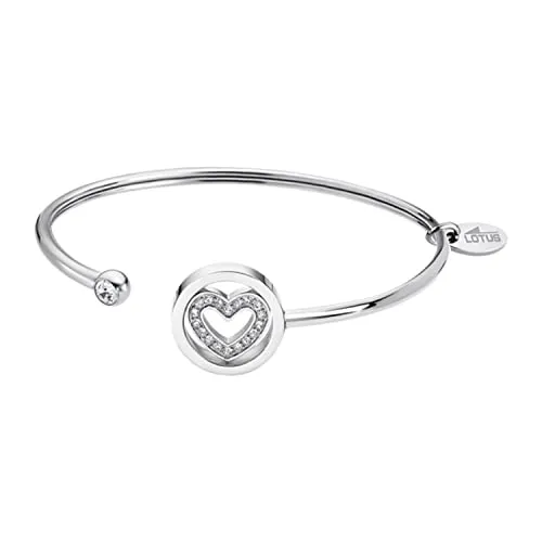 Lotus Style Armband Herz für Damen aus Edelstahl in der Farbe Silber, Durchmesser 6,6 cm, LS2182-2/1
