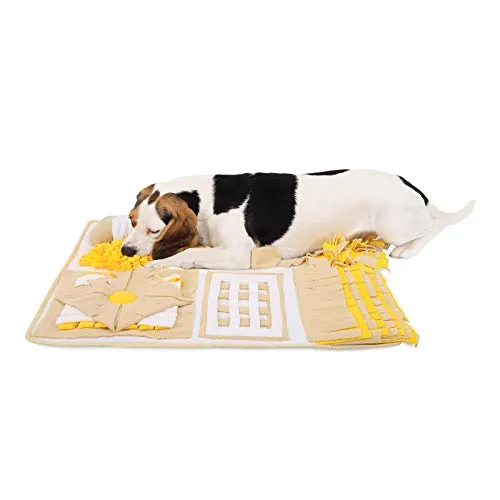 lionto Tier-Intelligenzspielzeug Schnüffelteppich, 70 x 60 cm - Intelligenzspielzeug für Hunde, fördert Geschicklichkeit und Geruchssinn durch spielerisches Suchen von Snacks in der rutschfesten Decke.