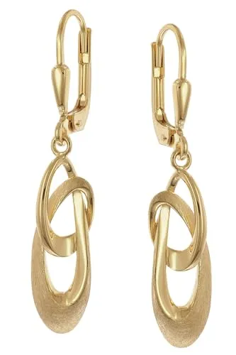 trendor Damen-Ohrhänger Ohrringe 925 Silber Vergoldet eleganter Ohrschmuck für Frauen, ansprechende Geschenkidee und zeitloses Accessoire, 68733