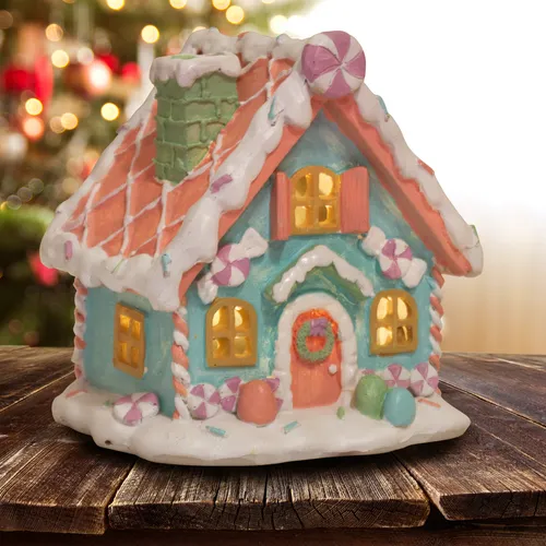 Christmas Paradise LED Lebkuchenhaus 13cm - Weihnachtlicher Zierschmuck mit LED-Beleuchtung, zaubert festliche Stimmung und sorgt für eine gemütliche Atmosphäre in Ihrem Zuhause.