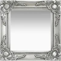vidaXL Barock Wandspiegel 320306, quadratisch, silber - Dekorativer Wandspiegel im Barockstil, 40 x 40 cm, ideal für Badezimmer, Schlafzimmer oder Ankleidezimmer. Hohe Qualität mit Holzrahmen und eleganten Details.