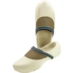 Hölscher Höscher mit Lederbesatz Clog beige 43