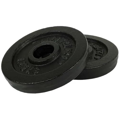 Tunturi Gewichte für Hanteln 2 x 1,25 kg, Hantelgewichte für 30 mm, Gusseisen