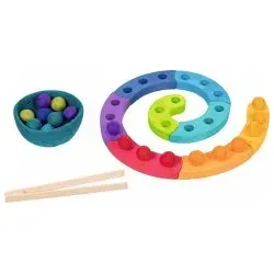 goki 58354 - Farbsortierspiel und Adventsspirale - Spielzeug-Adventskalender und Montessori-Spielzeug, handgefertigt aus hochwertigem Holz und Wollfilz – fördert die Motorik und sorgt für festliche Vorfreude!