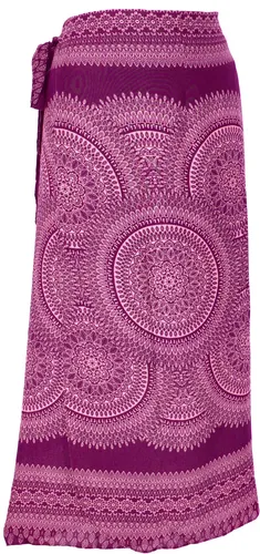 Langer Wickelrock, Strandrock, Sommerrock - weinrot in rot von Guru-Shop