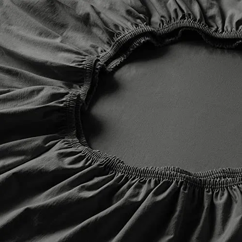 ESTELLA Spannbetttuch Feinjersey | Schiefer - Spannbetttuch aus 100% Baumwolle, trocknerfest und bügelfrei, bietet perfekte Passform für Matratzen bis 20 cm Höhe – ideal für erholsamen Schlaf.