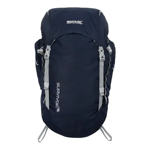 Regatta Survivor V4 45L Rucksack - Blau - Rucksäcke, strapazierfähiger 45L Rucksack mit Air-Mesh-Konstruktion für optimale Luftzirkulation und gepolstertem Hüftgurt für maximalen Komfort bei langen Wanderungen.