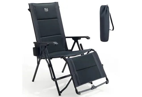 Produktbild TIMBER RIDGE Campingstuhl mit Fußstütze, klappbar & verstellbar